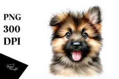 Watercolor Baby German Shepherd, PNG Product Image 1