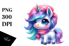 Vibrant Cute Unicorn PNG Product Image 1