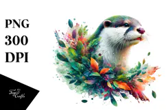 Abstract Vibrant Watercolor Otter, 20 oz Tumbler Product Image 1