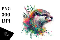 Abstract Vibrant Watercolor Otter, 20 oz Tumbler Product Image 1