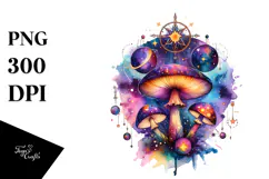 Vibrant Magical Mushroom Tarot PNG Product Image 1