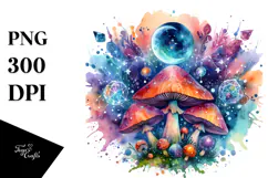 Vibrant Magical Mushroom Tarot PNG Product Image 1