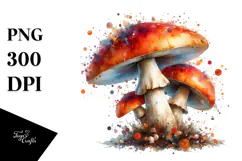 Mushroom Watercolor Splash, Transparent PNG Product Image 1