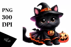 Cute Baby Black Cat for Halloween | Clipart Product Image 3