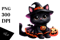 Cute Baby Black Cat for Halloween | Clipart Product Image 1