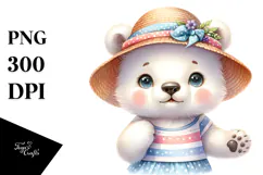 Energetic Baby Polar Bear, High-Res PNG Product Image 1