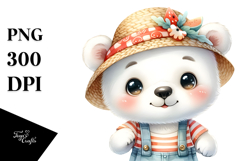Cute Baby Polar Bear Dressed for Summer PNG Product Image 1
