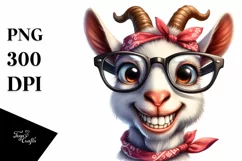 Happy Goose Goat with Party Hat, PNG Product Image 3