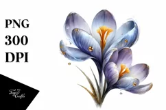 Detailed Glossy Crocus Made of Material | Clipart Product Image 1