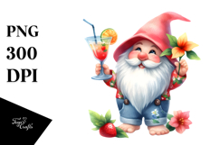 Whimsical Gnome Drinking Cocktail PNG Product Image 1