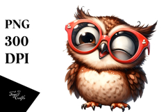 Quirky Cartoon Owl Sunglasses PNG Product Image 1
