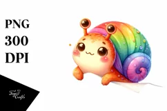 Colorful Baby Snail Looking Over White Paper | Clipart Product Image 3
