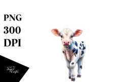 Colorful Baby Cow in Provencal Town, PNG Product Image 3