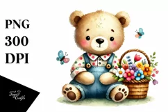 Quirky Baby Bear Painting PNG Product Image 1