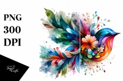 Vibrant Bird Made of Flowers | Clipart Product Image 3