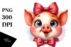 Excited Pig Portrait Eyes Clipart Product Image 3