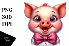 Excited Pig Portrait Eyes Clipart Product Image 3