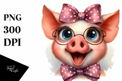 Excited Pig Portrait Eyes Clipart Product Image 1