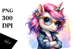 Revolted Cute Baby Unicorn with Funny PNG Product Image 1