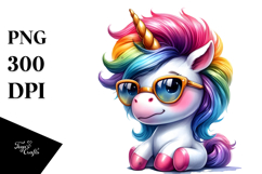 Cute Baby Unicorn Playing PNG Product Image 1