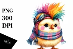 Cute Vibrant Chicken with Winter Clothes PNG Product Image 1