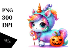 A Cute Baby Unicorn in Style PNG Product Image 1