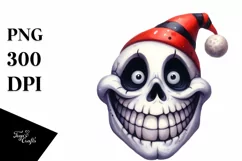 Funny Halloween Skull with Goofy Smile Clipart Product Image 1