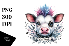 Cute Energetic Baby Cow, High-Res PNG Product Image 1