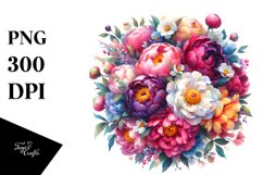 Vibrant Peonies Buquet | Clipart Product Image 3