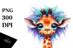 Colorful Baby Giraffe, Transparent PNG Product Image 1