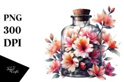 Abstract Bottle with Azalea | Clipart Product Image 3