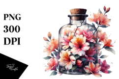 Abstract Bottle with Azalea | Clipart Product Image 1