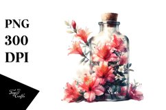 Abstract Bottle with Azalea | Clipart Product Image 1
