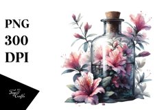 Abstract Bottle with Azalea | Clipart Product Image 3