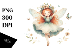 Enchanted Excited Fairy Watercolor PNG Product Image 1