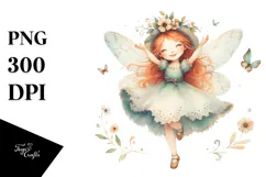 Enchanted Excited Fairy Watercolor PNG Product Image 1