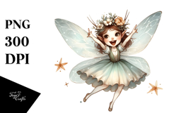 Enchanted Excited Fairy Watercolor PNG Product Image 1