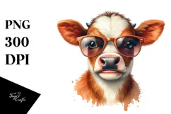silly Cow Portrait, Transparent PNG Product Image 1