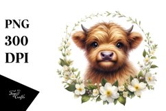 Cute Baby Highland Cow | Clipart Product Image 3