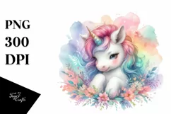 Colorful Baby Unicorn PNG Product Image 1