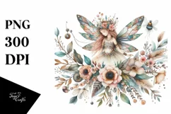 detailed Watercolor Boho Fairy | Sublimation | Clipart Product Image 1