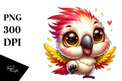 Colorful Baby Cockatoo Dancing | Sublimation | Clipart Product Image 1