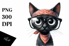 Goofy Black Cat with Fancy es Clipart Product Image 3