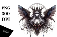Watercolor Gothic Fairy PNG Product Image 1