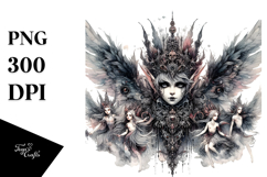 Watercolor Gothic Fairy PNG Product Image 1