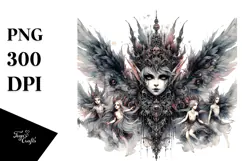 Watercolor Gothic Fairy PNG Product Image 1