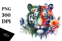 Abstract Vibrant Watercolor Tiger Product Image 1
