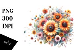 Colorful Sunflower Art | Clipart Product Image 3
