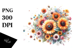 Colorful Sunflower Art | Clipart Product Image 1
