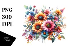 Colorful Sunflower Art | Clipart Product Image 3